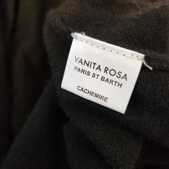 Vanita Rosa Paris St. Barth Black Cashmere Wrap Cardigan Embellished Resort - Picture 9 of 13